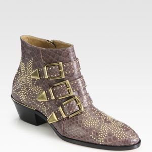 Chloe Susanna python booties
